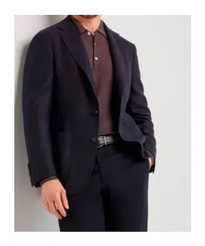 Canali Kei Navy Blue Modern-fit Jacket In Pure Impeccabile Wool