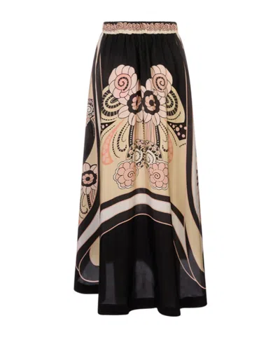 La Doublej Patterned Skirt In Black