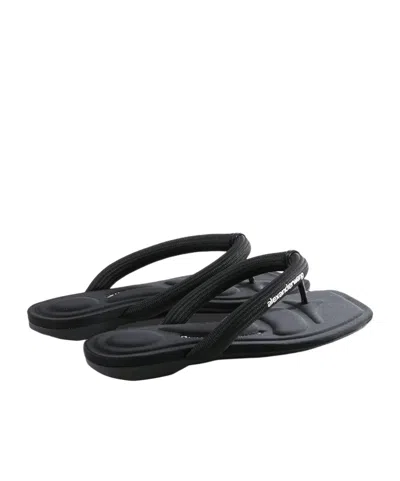 Alexander Wang Neutrals Jenna Tubular Padded Flop Sandals In Black