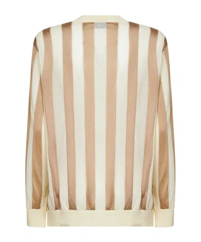 Fendi Pequin Striped Silk-cotton Sweater In Multi