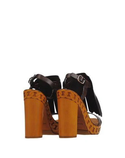 Shop Casadei Sandals In Dark Brown