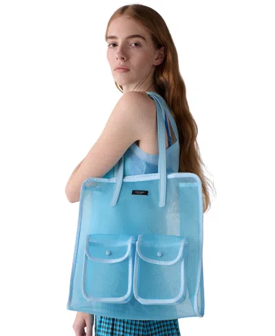 Kate Spade Breezy Medium Mesh Tote Bag In Blue