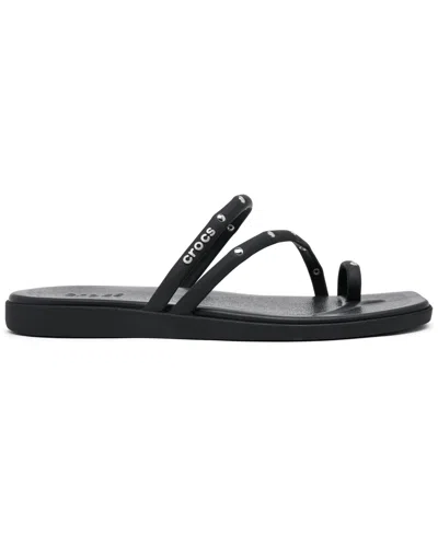 Crocs Miami Studded Toe Loop Sandal In Black