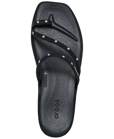 Crocs Miami Studded Toe Loop Sandal In Black