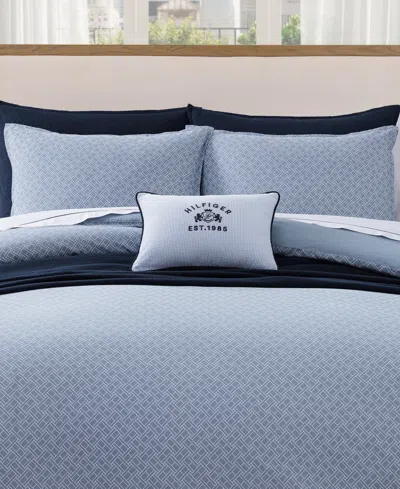 Tommy Hilfiger Trellis Flag Texture 3-pc. Comforter Set, King In Blue