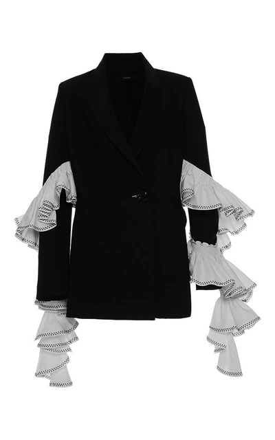 Ellery 'maneater' Contrast Ruffle Crepe Blazer In Additional Details Will Be Added When The Item Arrives In Stock