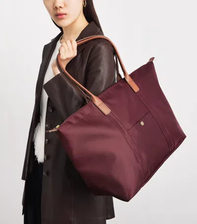 Harrods Medium Nylon Tote Bag In Red