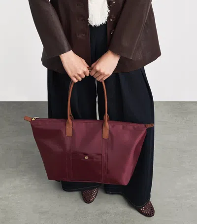 Harrods Medium Nylon Tote Bag In Red