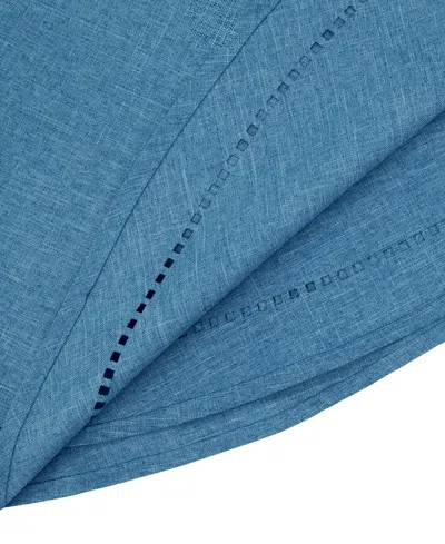 Saro Lifestyle Solid Textured Tablecloth, 60" Round In Blue