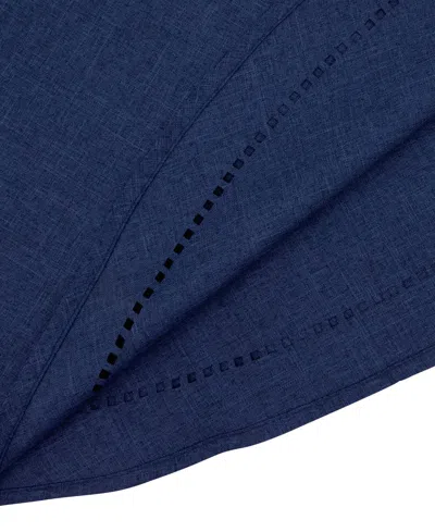 Saro Lifestyle Solid Textured Tablecloth, 60" Round In Blue