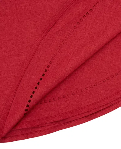 Saro Lifestyle Solid Textured Tablecloth, 60" Round In Red