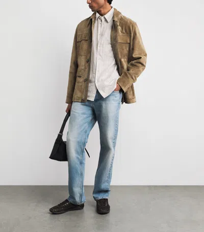Samsoe & Samsoe Samsoe Samsoe Organic Cotton-linen Stripe Liam Shirt In Neutral