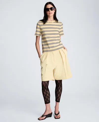 Kenneth Cole Stripe Heavyweight T-shirt In Yellow