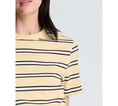 Kenneth Cole Stripe Heavyweight T-shirt In Yellow