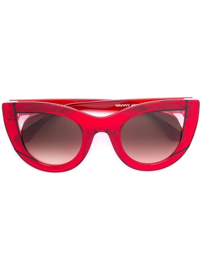Thierry Lasry Hedony Cat-eye Acetate Sunglasses In Red