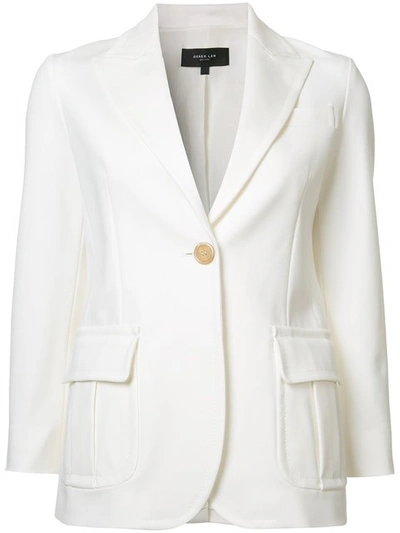 Derek Lam Cara Single Button Blazer In White