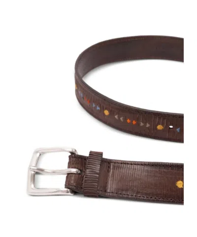 Orciani Patterned Leather Belt In Brown