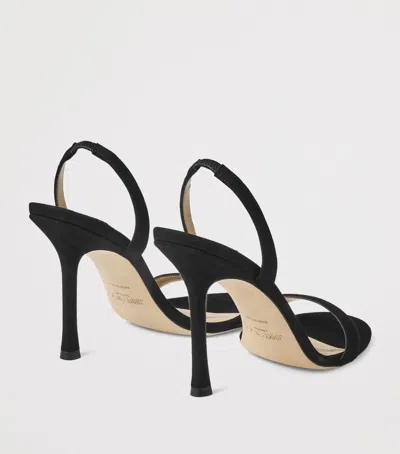 Jimmy Choo Jenn 85mm Suede Slingback Sandals In Black