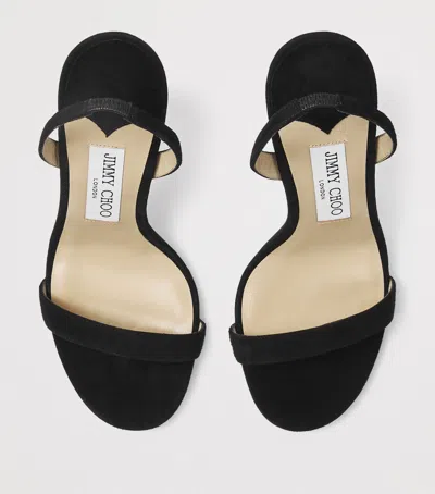Jimmy Choo Jenn 85mm Suede Slingback Sandals In Black