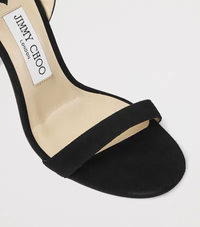 Jimmy Choo Jenn 85mm Suede Slingback Sandals In Black