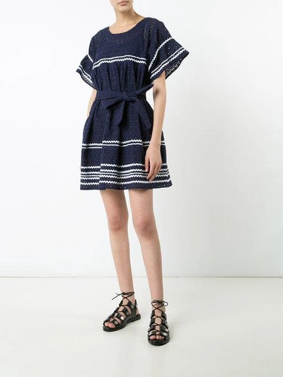 Shop Lisa Marie Fernandez - Striped Detail Belted Dress