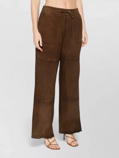 P.a.r.o.s.h Pants Wide Leg Design Front And Back Pockets In Brown