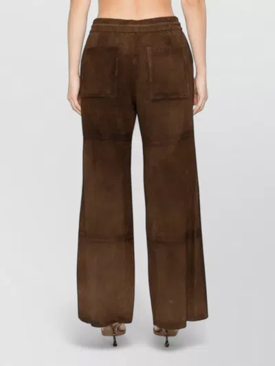 P.a.r.o.s.h Pants Wide Leg Design Front And Back Pockets In Brown
