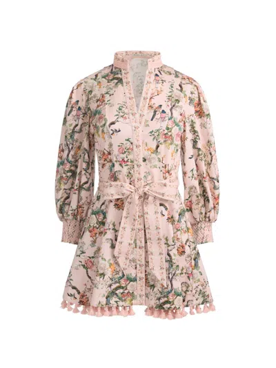 Alice And Olivia Lucy Mini Shirt Dress Sunset Grove English Rose In Multi