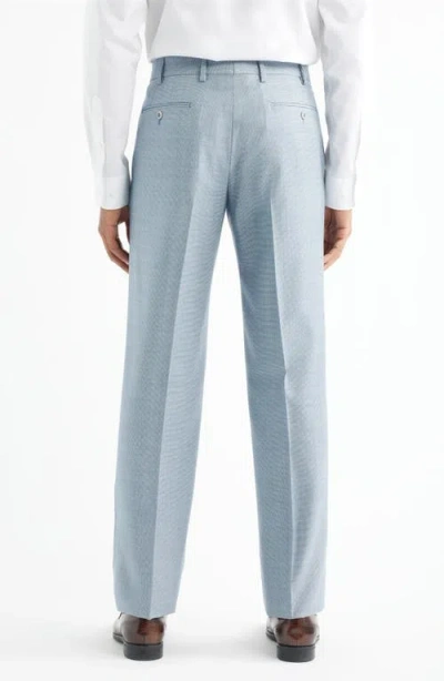 Zanella Devon Flat Front Plaid Wool Dress Pants In Multi