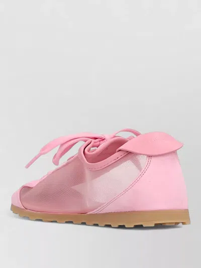 Jacquemus Les Tennis Suede And Leather Trimmed Mesh Sneakers In Pink