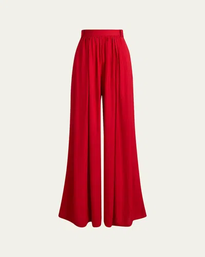 Ralph Lauren Vannesa Satin Wide-leg Pant In Bright Red