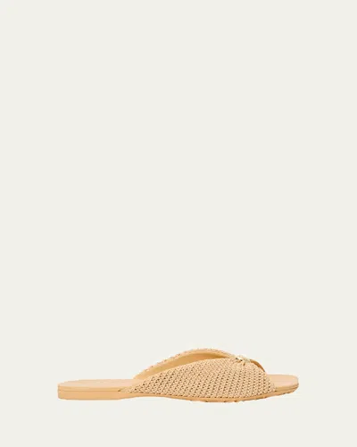 Loewe Raffia-effect Flat Sandals In Neutral