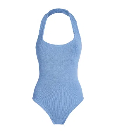Hunza G Crinkle One-piece Swimsuit In Blue