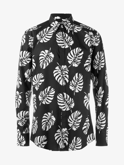 Shop Dolce & Gabbana Palm Leaf Print Shirt In Black