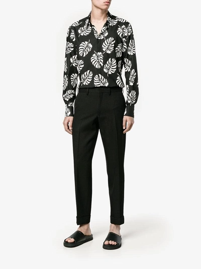 Shop Dolce & Gabbana Palm Leaf Print Shirt In Black