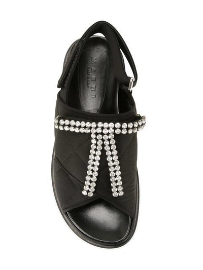 Shop Marni Quilted Fussbett Sandals In Black