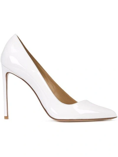 Shop Francesco Russo Diagonal Pumps In White