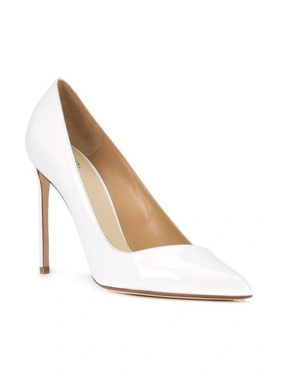 Shop Francesco Russo Diagonal Pumps In White