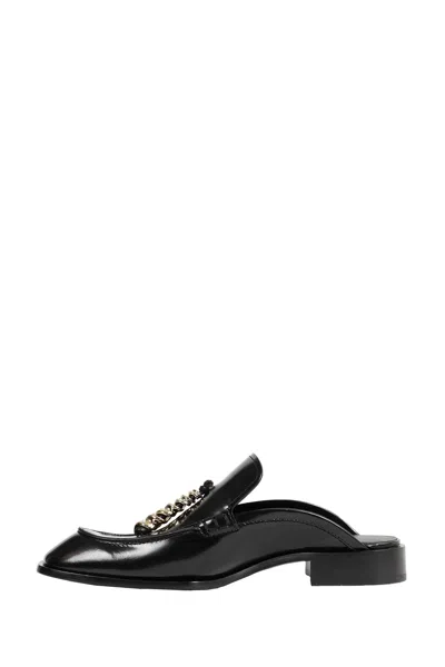 Loewe Black Leather Loafers