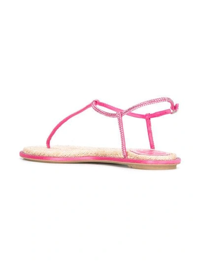 Shop René Caovilla Rhinestones Thong Sandals