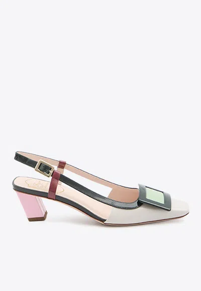 Roger Vivier Belle Vivier 45 Slingback Pumps In Patent Leather In Multi
