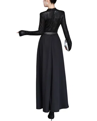 Burryco Black Solid Maxi Dress In Black