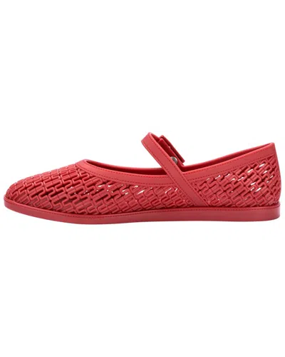Melissa Harper Perforated-design Ballet Flats In Red