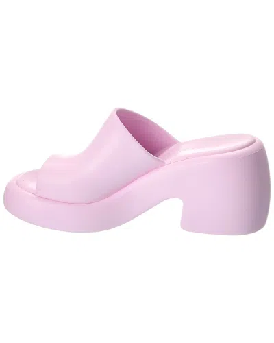 Ferragamo Deva Rubber Platform Mule In Pink