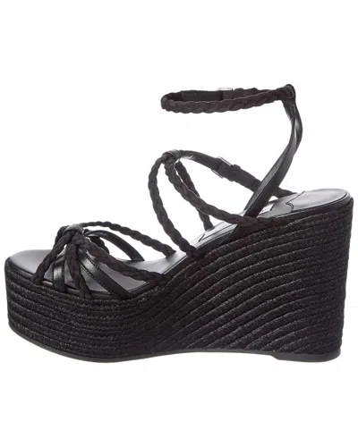 Jimmy Choo Sophisticated Woven Design Pumps With Adjustable Ankle Strap In Black
