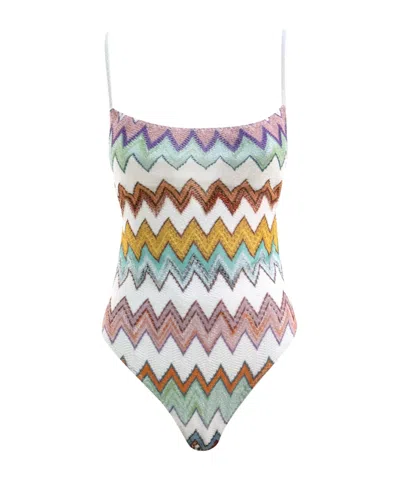 Missoni Chevron-pattern Swimsuit In Multi