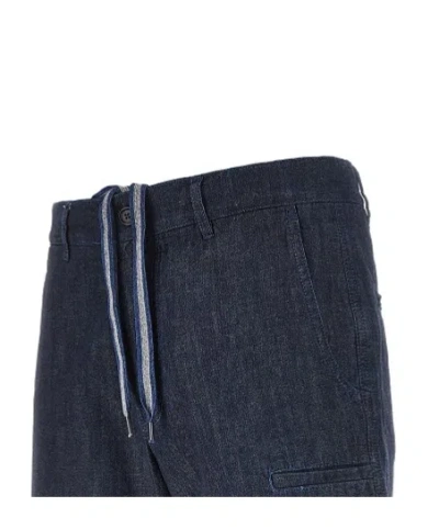 Aspesi Drawstring Denim Shorts In Black
