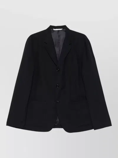 Cellar Door Jake Patch-pocket Single-breasted Wool Blend Jacket In Black