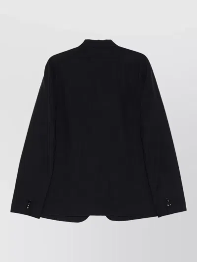 Cellar Door Jake Patch-pocket Single-breasted Wool Blend Jacket In Black