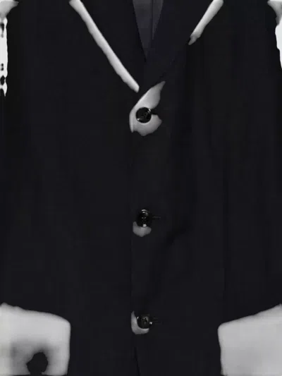Cellar Door Jake Patch-pocket Single-breasted Wool Blend Jacket In Black